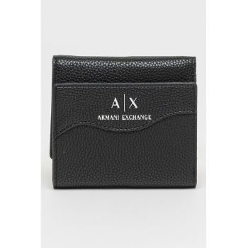 Portofel mic pliabil de piele ecologica - Negru