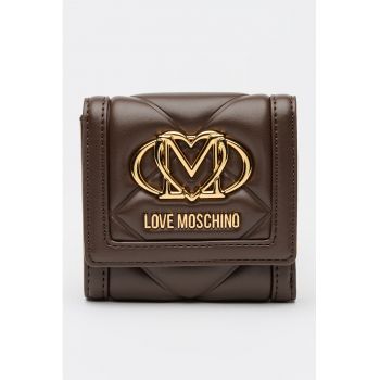 Portofel pliabil de piele ecologica - Maro inchis