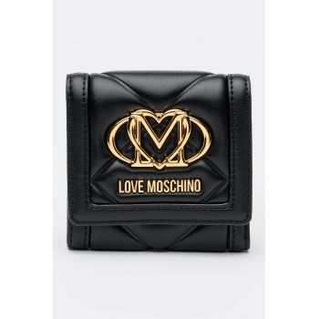 Portofel pliabil de piele ecologica - Negru