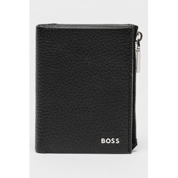 Portofel pliabil din piele - Negru