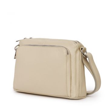 Poseta dama din piele naturala Vania crem