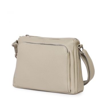 Poseta dama din piele naturala Vania gri