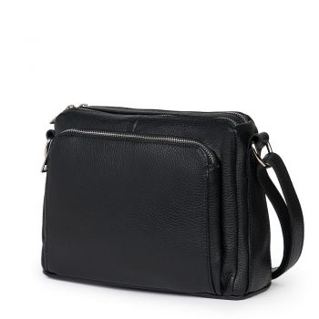 Poseta dama din piele naturala Vania neagra