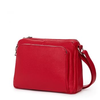 Poseta dama din piele naturala Vania rosie