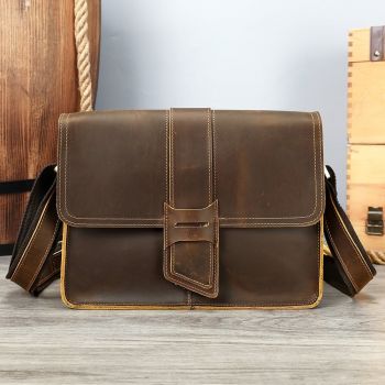 Servieta pentru barbati, Aderin GT3806, piele naturala, Maro