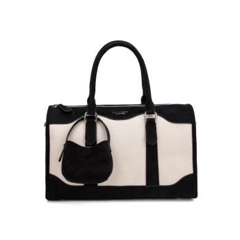 Set de geanta de mana si etui Celestia - Negru/Bej