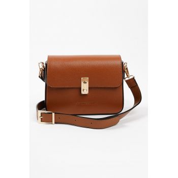 Geanta crossbody cu clapa - Caramel