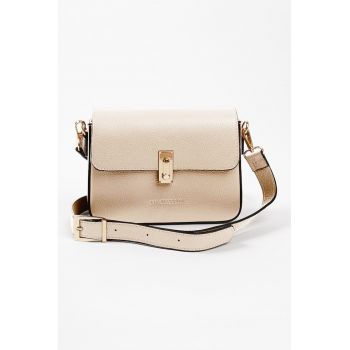 Geanta crossbody cu clapa - Crem