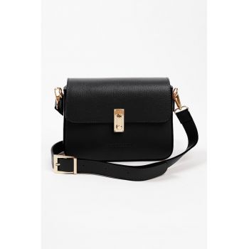 Geanta crossbody cu clapa - Negru