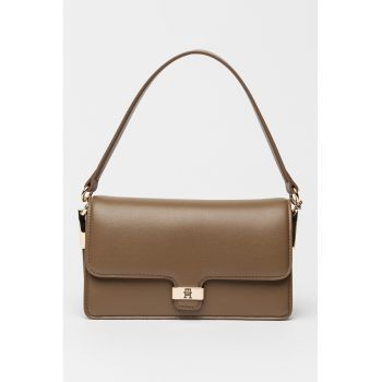 Geanta crossbody de piele ecologica cu bareta detasabila Heritage - Maro taupe