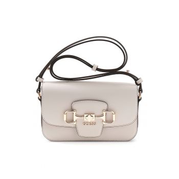 Geanta crossbody de piele ecologica cu logo Janie - Alb fildes