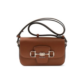 Geanta crossbody de piele ecologica cu logo Janie - Maro scortisoara