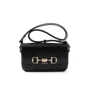 Geanta crossbody de piele ecologica cu logo Janie - Negru