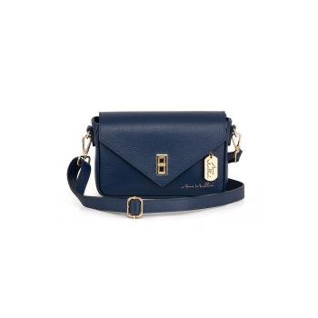 Geanta crossbody din piele cu sistem metalic