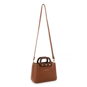 Geanta crossbody din piele ecologica - Caramel