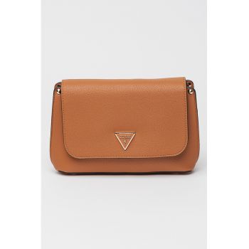 Geanta crossbody din piele ecologica cu clapa Meridian - Maro