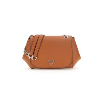 Geanta crossbody din piele ecologica cu doua compartimente - Maro scortisoara