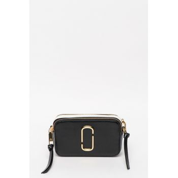 Geanta crossbody eleganta - Negru/Alb murdar/Ocru