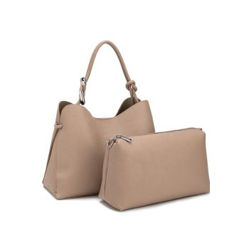 Geanta cu etui detasabil Oriana Plus - Maro taupe