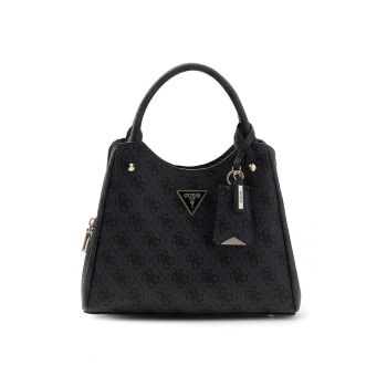 Geanta cu model monograma si bareta de umar Meridian - Negru