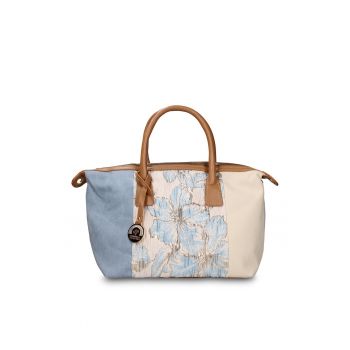 Geanta cu model patchwork Zefira Lux - Albastru