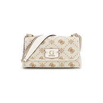 Geanta cu monograma si bareta lant - Galben/Bej