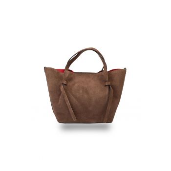 Geanta dama din piele intoarsa naturala Lorettadwqf - Maro