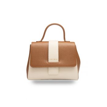 Geanta dama din piele naturala maro-bej Ranya