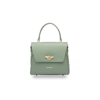 Geanta dama din piele naturala Olivia - Verde fistic