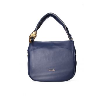 Geanta de piele cu bareta Celeste Chic - Albastru