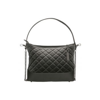 Geanta de piele cu bareta de umar - Gri