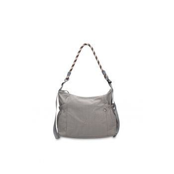 Geanta de piele ecologica cu bareta Solara Chic - Gri inchis