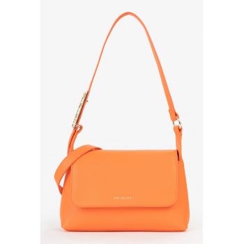 Geanta de piele ecologica cu clapa - Portocaliu