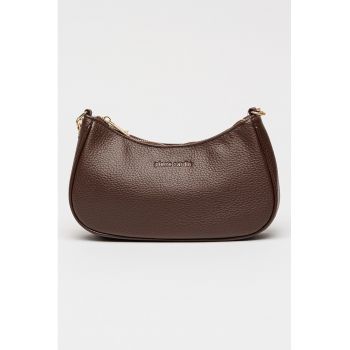 Geanta de piele ecologica cu doua barete de umar - Maro fango