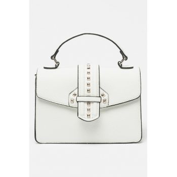 Geanta de piele ecologica cu maner si bareta cu model