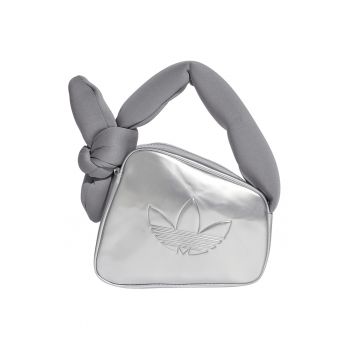 Geanta de piele ecologica cu maner si logo in relief Mini Airliner - Argintiu