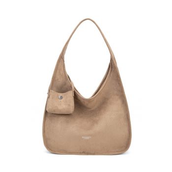 Geanta de umar cu etui detasabil Silvana Plus - Maro taupe
