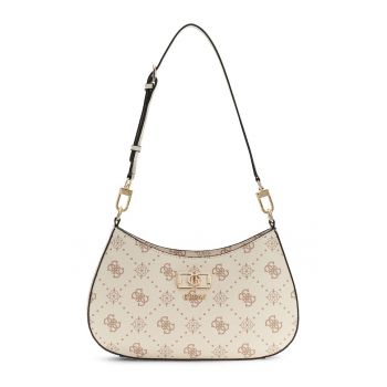 Geanta din piele ecologica cu bareta de umar ajustabila si detasabila Emelie - Alb murdar