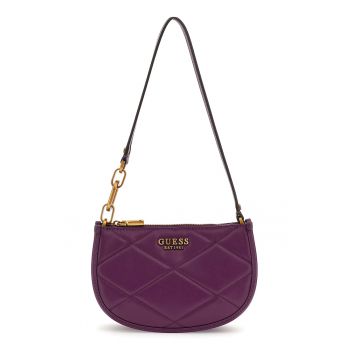 Geanta din piele ecologica cu bareta de umar si aspect matlasat Cilian - Violet