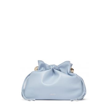 Geanta din piele ecologica cu bareta de umar si logo discret Medium Riccy