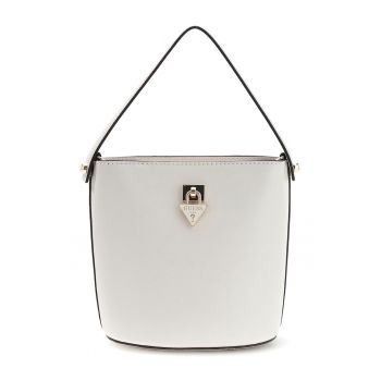 Geanta din piele ecologica cu bareta detasabila de umar Patsie - Alb