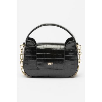 Geanta din piele ecologica cu maner si bareta detasabila din lant Arden - Negru