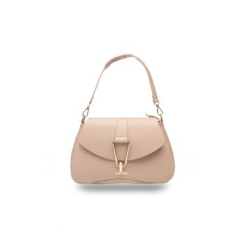 Geanta din piele naturala Oana - Roz pal