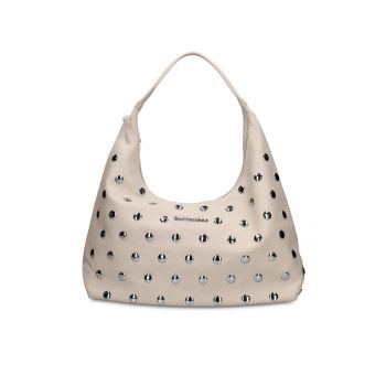 Geanta hobo de piele ecologica cu tinte Astraea Plus - Bej