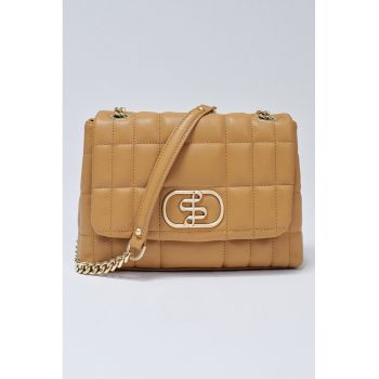 Geanta matlasata cu bareta din lant - Portocaliu persan