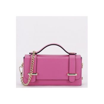 Geanta mica din piele naturala 1870 06 - Roz - 10x19x5