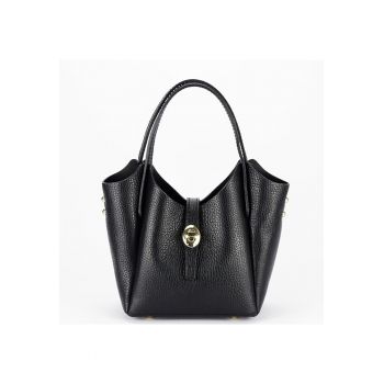 Geanta mica din piele naturala 2057 131 - Negru - 16x16x10