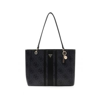 Geanta shopper de piele ecologica cu model monograma Noelle II - Gri antracit