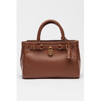 Geanta tote mini de piele American Icon - Maro scortisoara