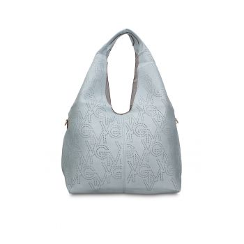GianMarco - Geanta hobo de piele ecologica cu perforatii Aurelia Chic - Albastru deschis
